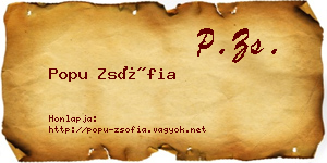 Popu Zsófia névjegykártya